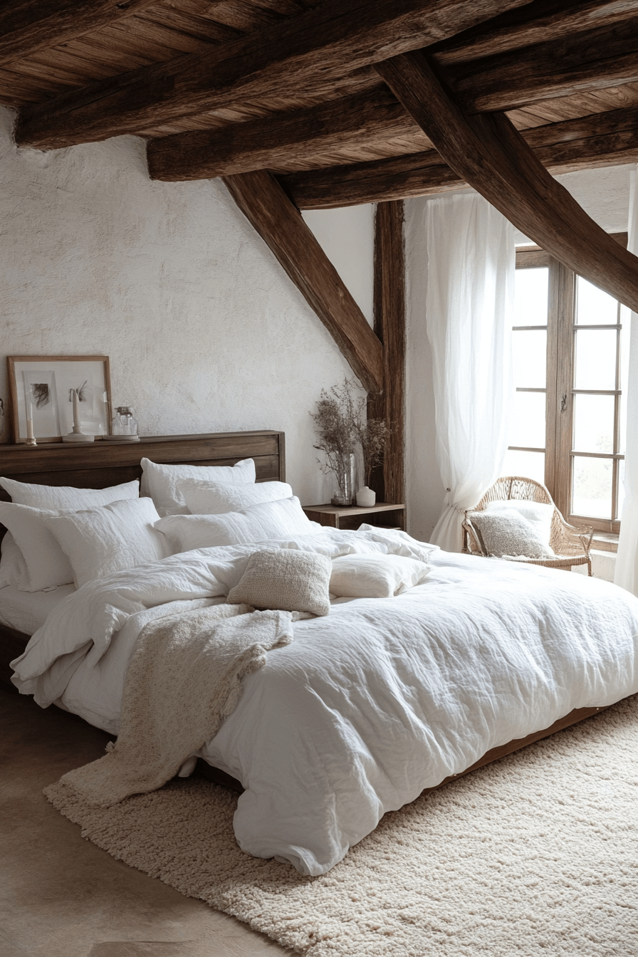 17+ White Bedroom Ideas for a Fresh and Airy Makeover 2 Rustic White Haven