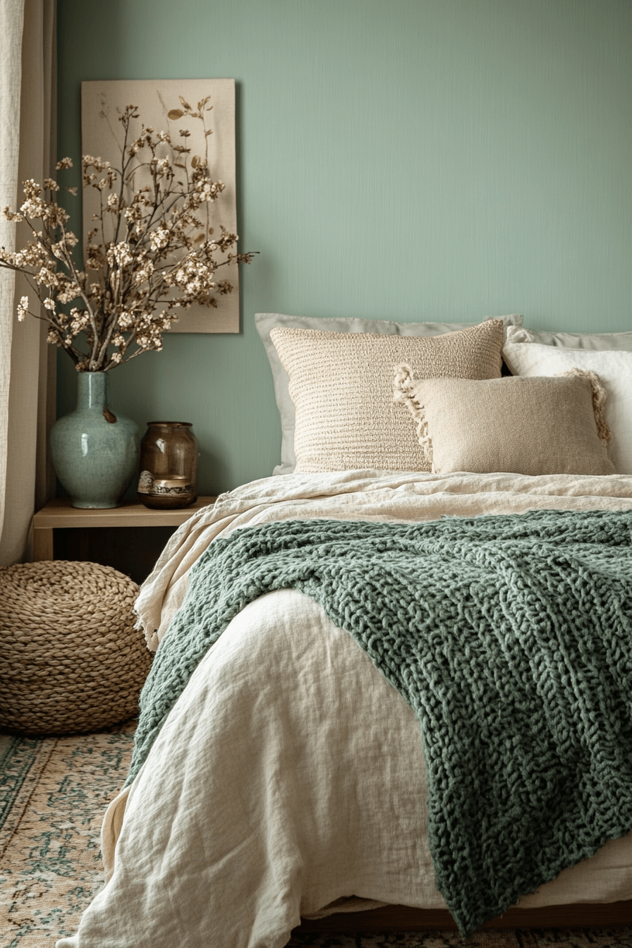 18+ Sage Green Farmhouse Bedroom Ideas to Inspire a Peaceful Atmosphere 2 Sage Green Minimalist Haven