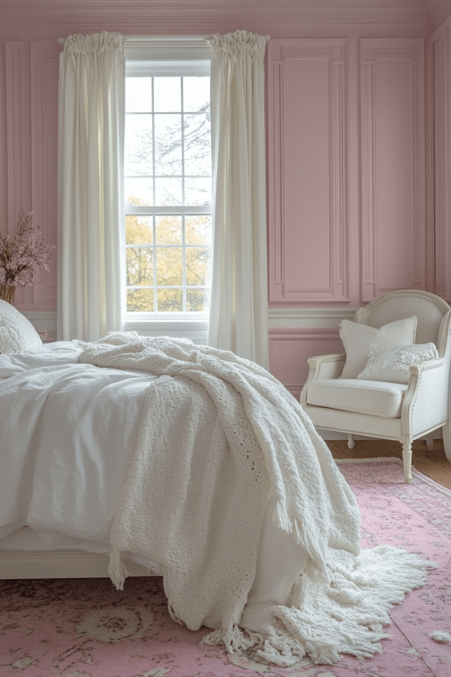 17+ Pink and White Bedroom Ideas for a Budget-Friendly Room Refresh 2 Serene Pink Haven