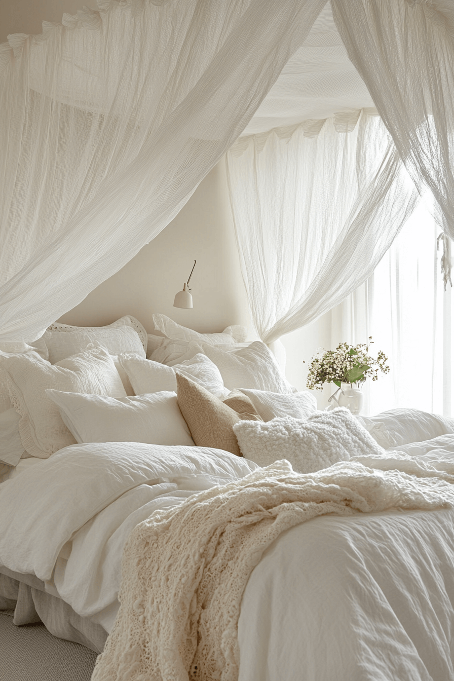 25+ Romantic Bedroom Ideas for a Budget-Friendly Romantic Makeover 2 Whimsical Canopy Escape