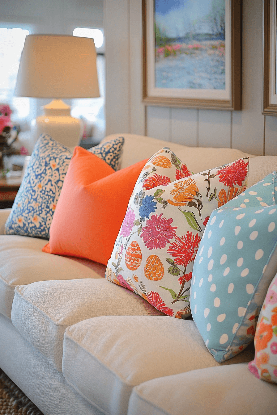 21+ Easter Decor Ideas for a Bright and Cheerful Celebration 20 Bunny Throw Pillow Covers