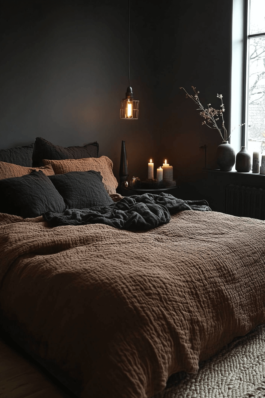 25+ Dark Boho Bedroom Inspiration for a Dreamy Night’s Retreat 20 Burnt Rustic Tones