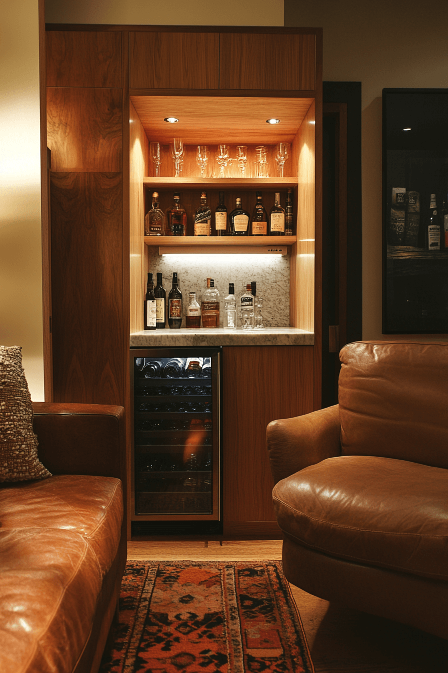 18+ Tiny Living Room Ideas for Making Every Inch Count With Style 20 Compact Bar Cart Designs