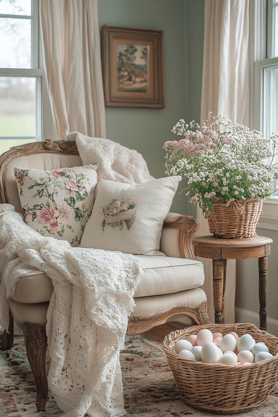 20+ Easter Living Room Decor That Works Beautifully on Any Budget 20 Cottagecore Spring Nook