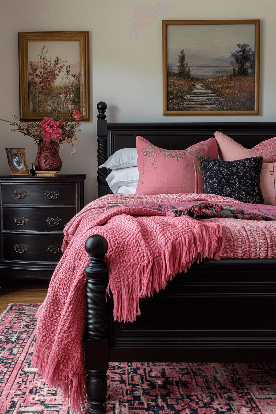 15+ Pink and Black Bedroom Ideas That Blend Playfulness and Sophistication 20 Eclectic Pink And Black Fusion