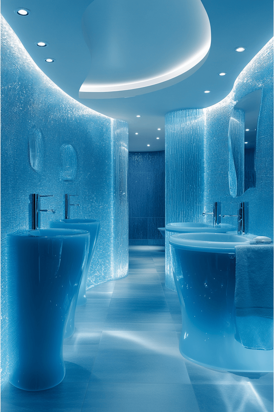 19+ Blue Bathroom Decor Inspiration for a Chic and Modern Vibe 20 Frosted Blue Serenity
