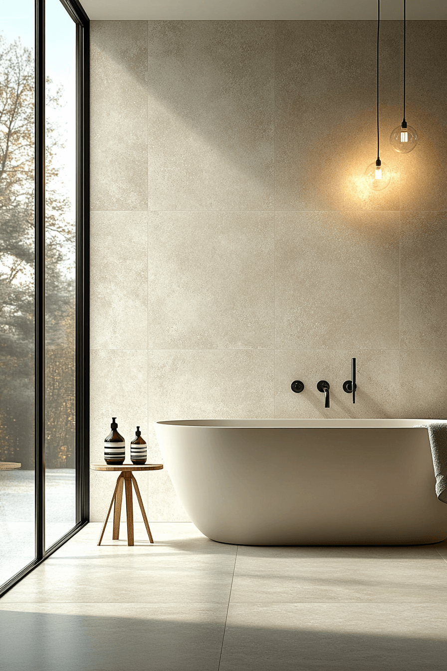 16+ Bathroom Tile Design Ideas That Add Style and Personality Instantly 20 Large Tile Simplicity