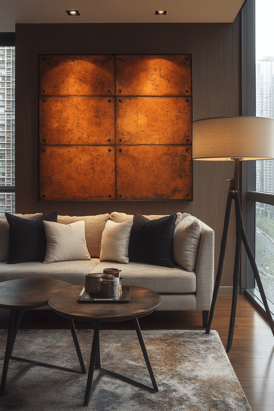 19+ Wabi Sabi Living Room Designs for a Home Full of Serenity and Style 20 Oxidized Metal Charm