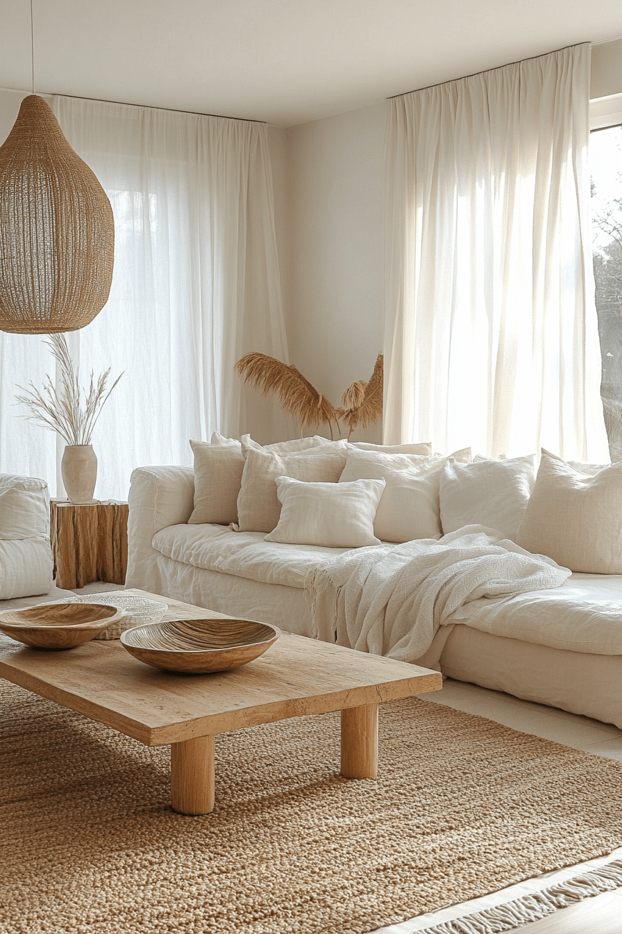 26+ Modern Boho Living Room Inspiration for a Warm and Inviting Vibe 21 Ivory Veil
