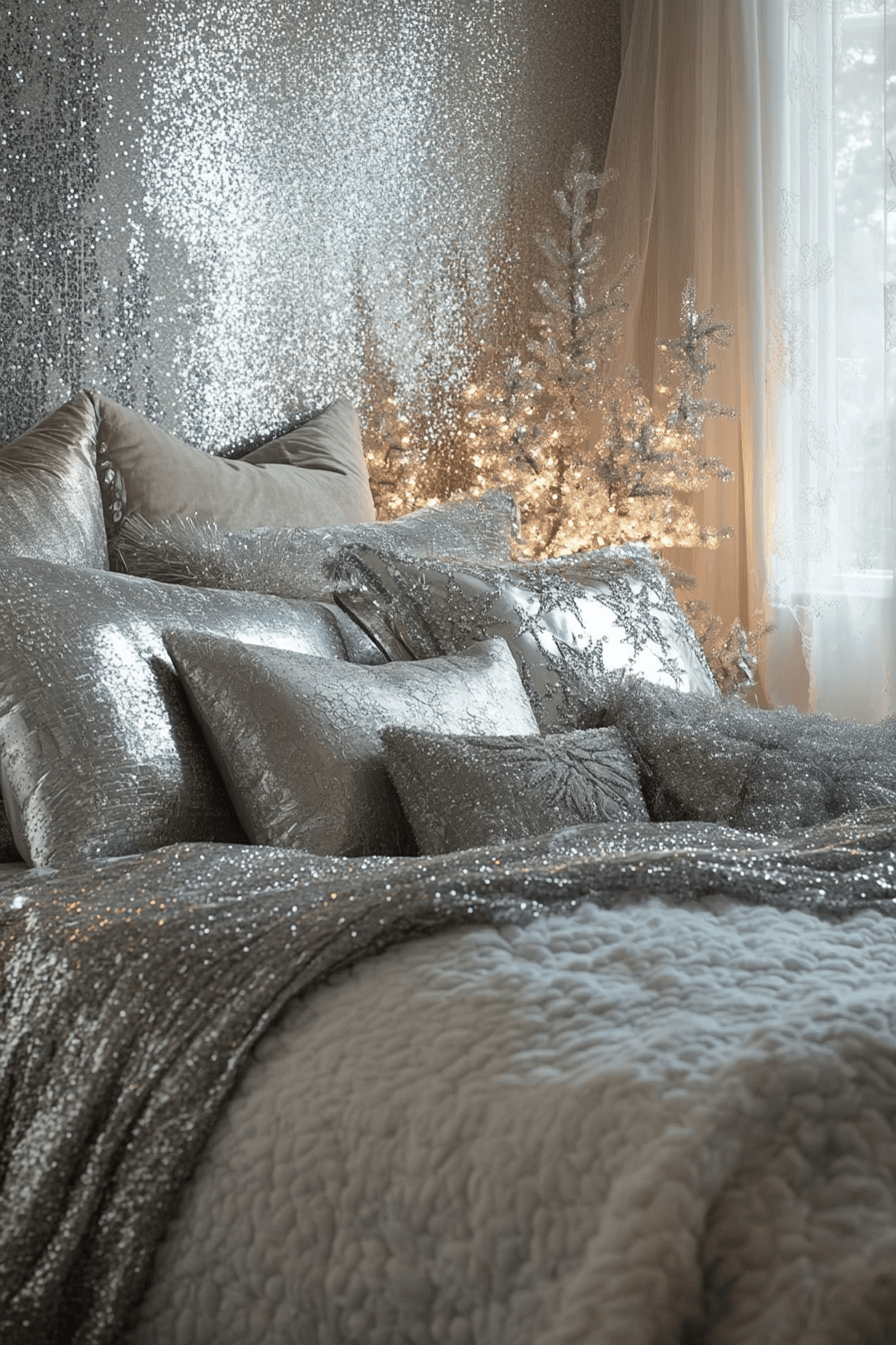 25+ Romantic Bedroom Ideas for a Budget-Friendly Romantic Makeover 21 Silver Starry Escape