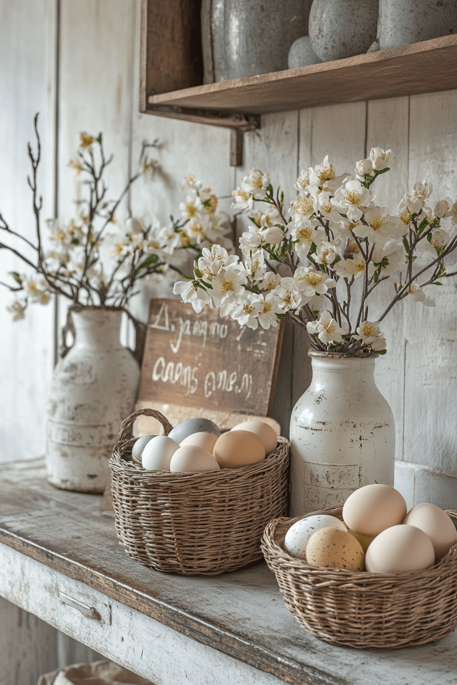 21+ Easter Decor Ideas for a Bright and Cheerful Celebration 22 Rustic Country Easter Vibes