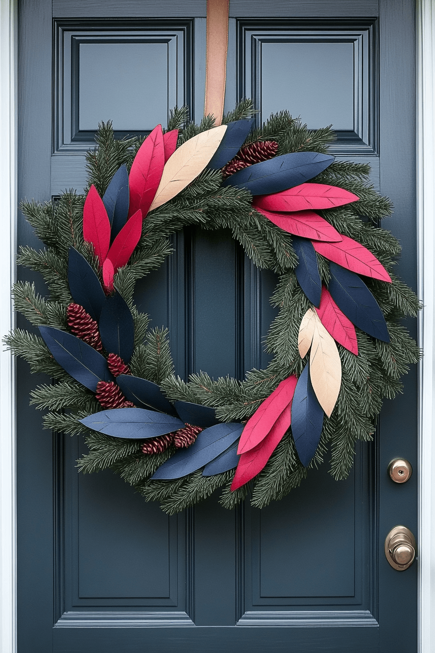 22+ Easter Wreaths for Front Door That Feel Playful and Chic 22 Zigzag Statement Wreath