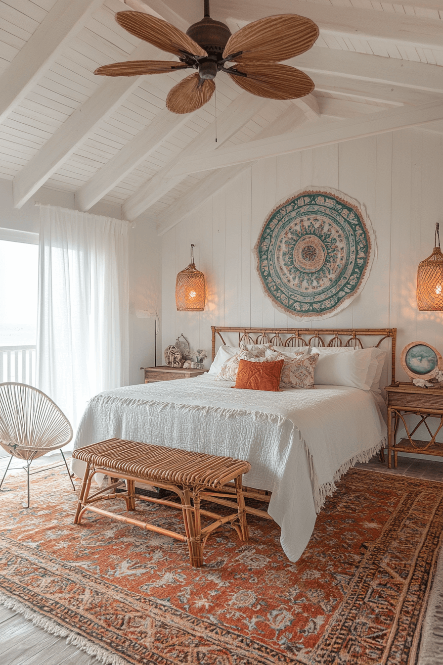 21+ Boho Coastal Bedroom Inspiration for a Space Full of Personality 23 Beach Cottage