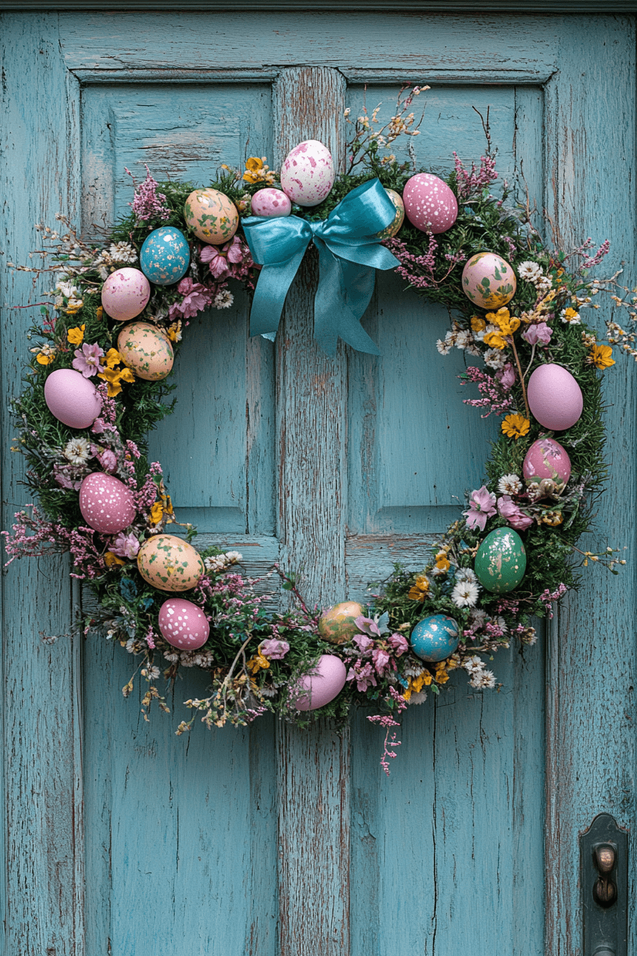 22+ Easter Wreaths for Front Door That Feel Playful and Chic 23 Framed Floral Easter Wreath
