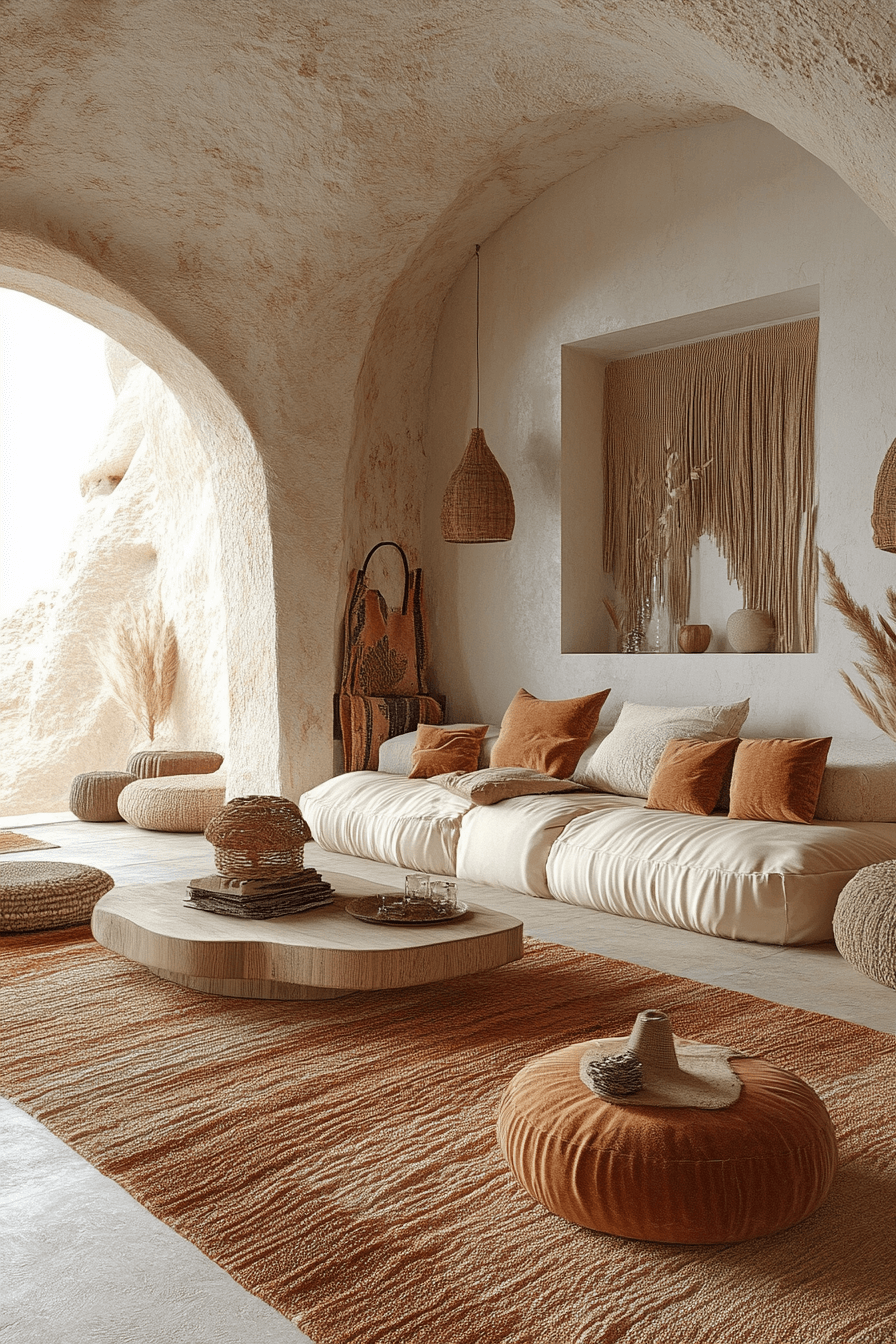 26+ Modern Boho Living Room Inspiration for a Warm and Inviting Vibe 24 Canyon Glow