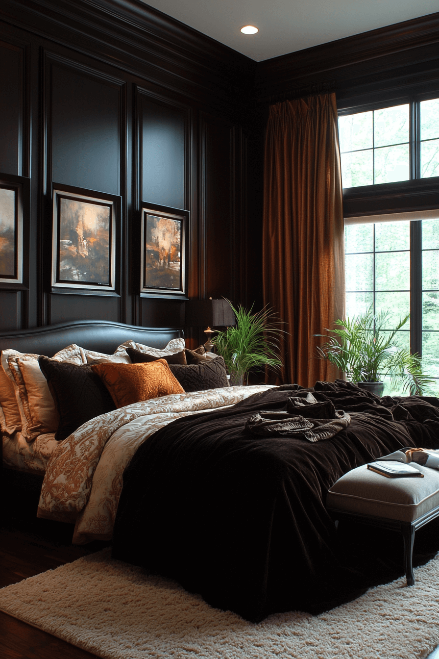 22+ Dark Feminine Bedroom Ideas for a Modern and Alluring Makeover 24 Espresso Dreams