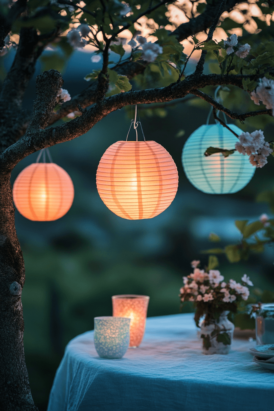 21+ Easter Decor Ideas for a Bright and Cheerful Celebration 24 Pastel Lantern Glow