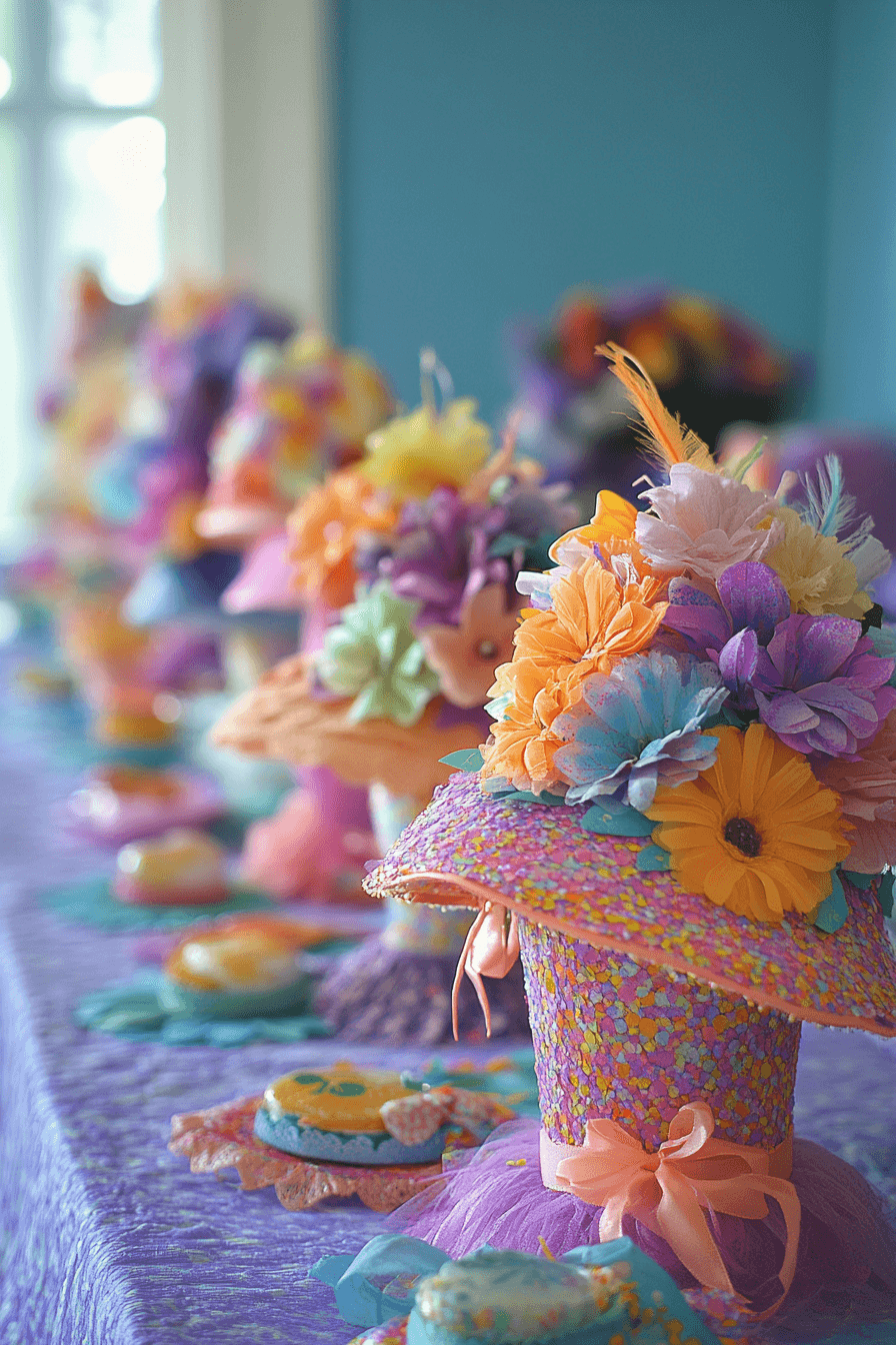 21+ Easter Decor Ideas for a Bright and Cheerful Celebration 25 Easter Hat Decorating Table