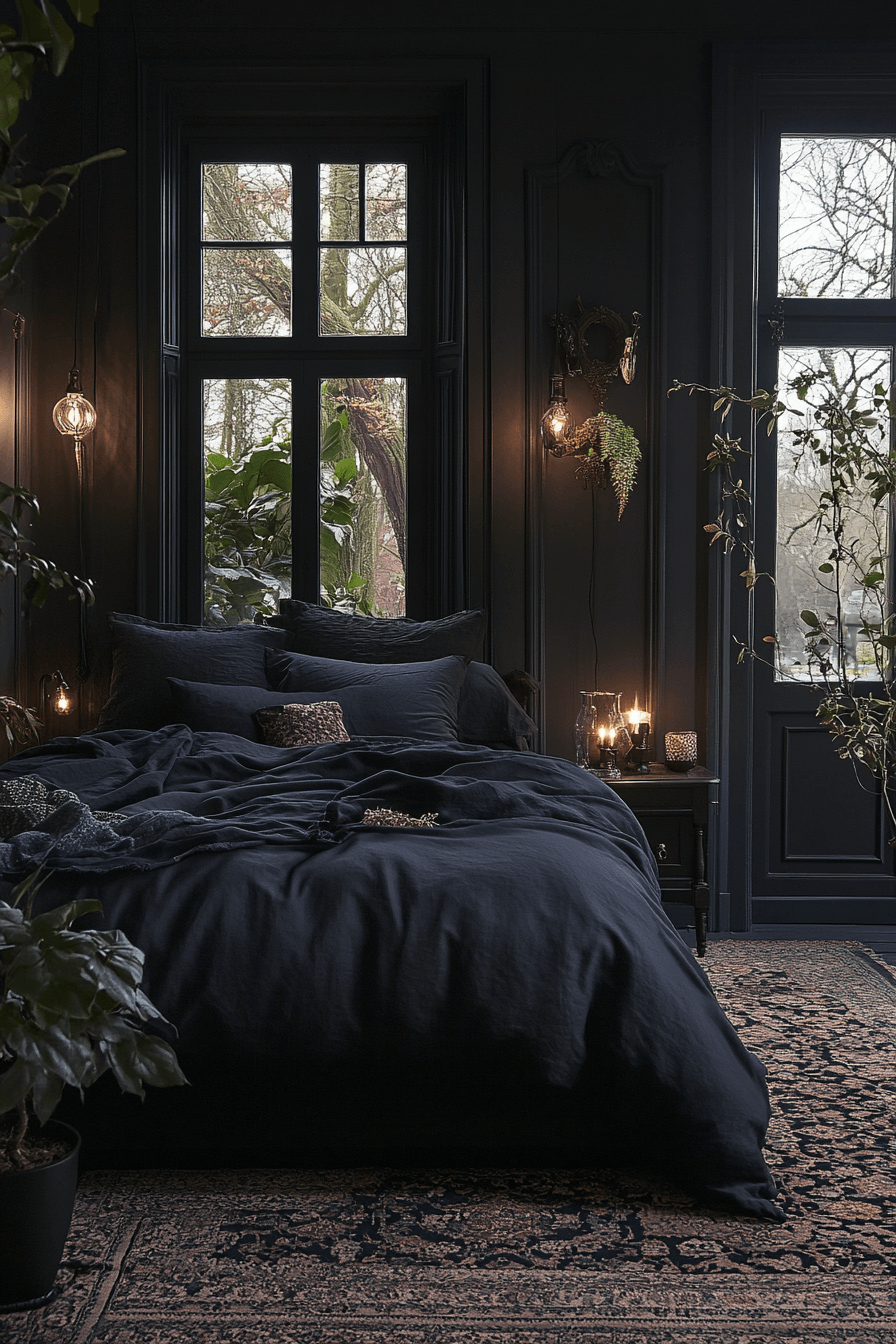 25+ Dark Boho Bedroom Inspiration for a Dreamy Night’s Retreat 26 Soot Mist Haze