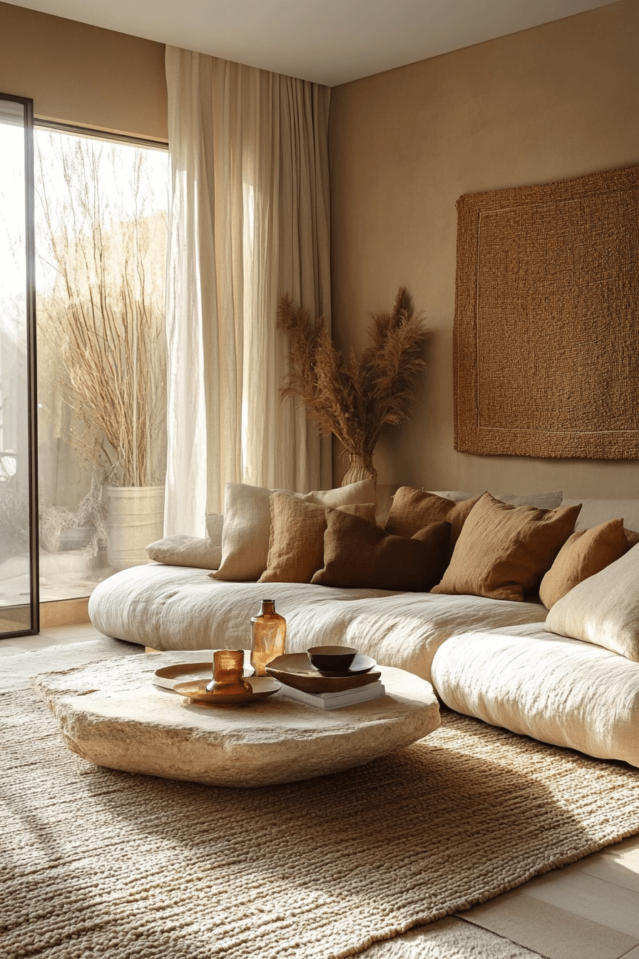26+ Modern Boho Living Room Inspiration for a Warm and Inviting Vibe 26 Taupe Blend