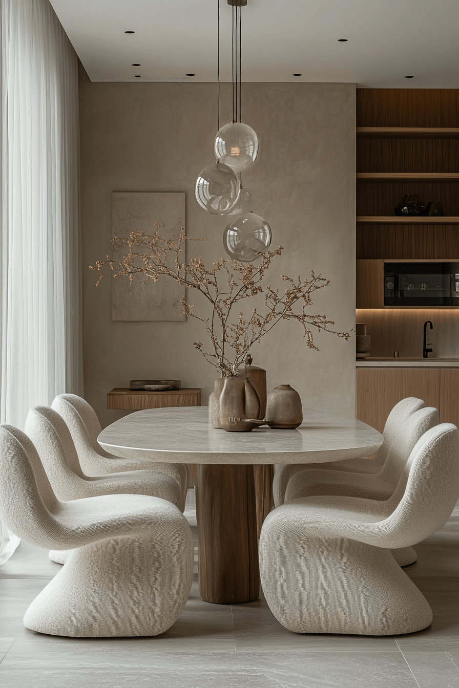 25+ Luxury Dining Room Inspiration for a Dreamy Holiday Setting 28 Modern Soft Elegance