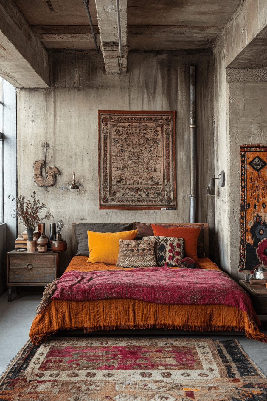 17+ Street Style Bedroom Designs for a Space Full of Character 3 Concrete Jungle Bedroom
