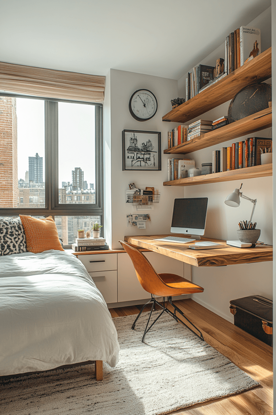 16+ Tiny Bedroom Decor Tips That Prove Small Rooms Can Shine 3 Floating Desk Inspiration