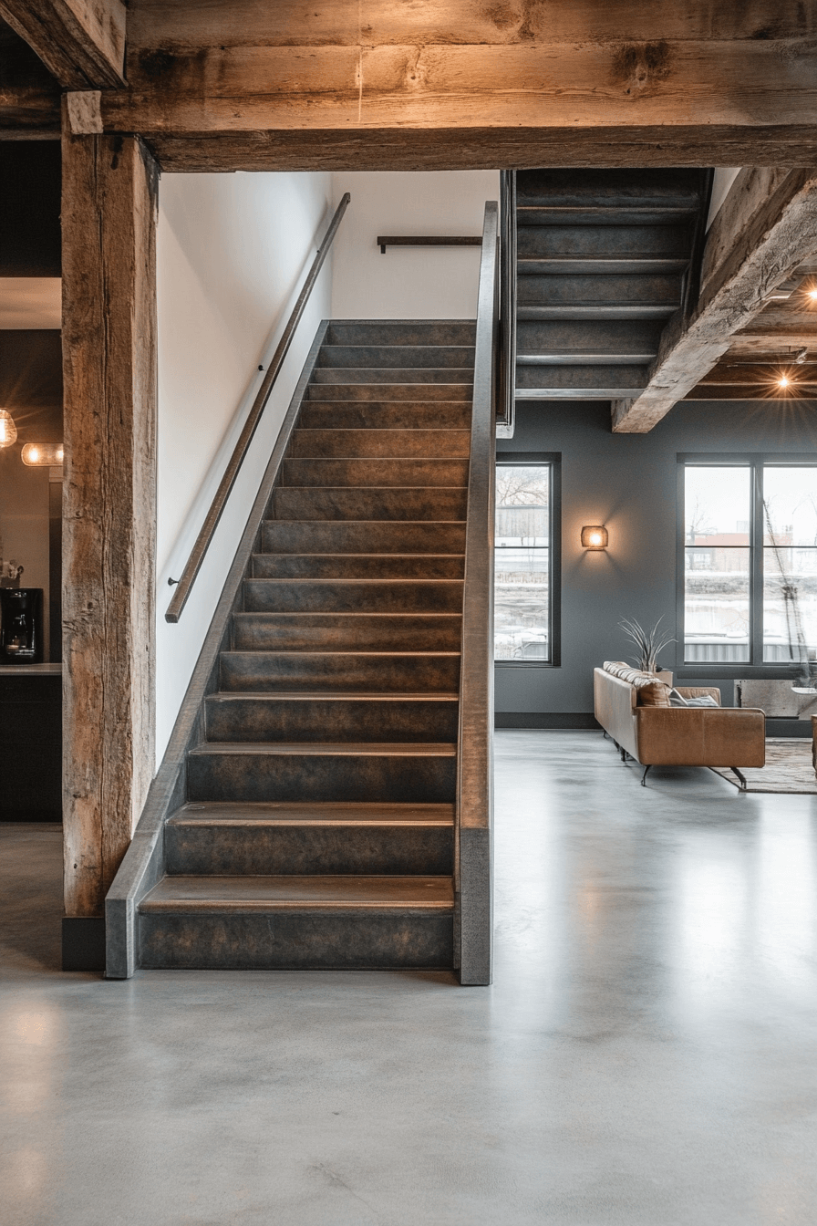 23+ Staircase Entryway Ideas That Bring Modern Comfort Into Tradition 3 Industrial Edge