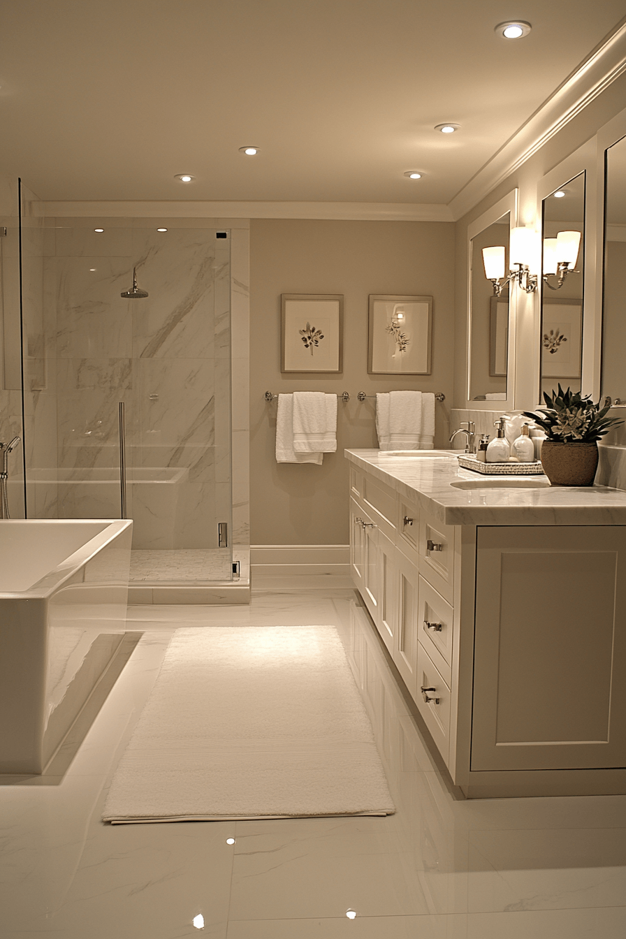 17+ Transitional Bathroom Design Looks That Make Any Home Shine 3 Marble Elegance Bathroom