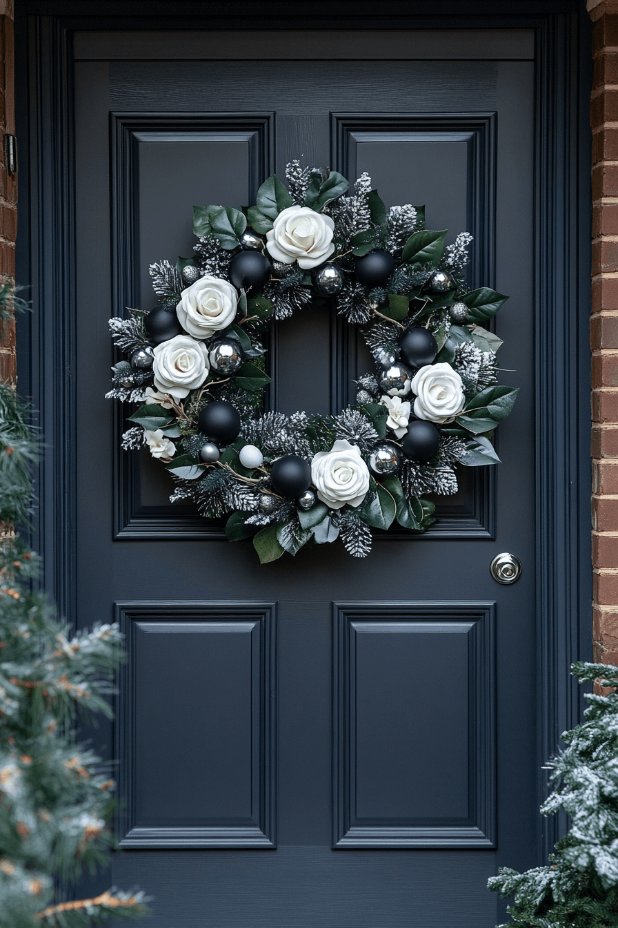 22+ Easter Wreaths for Front Door That Feel Playful and Chic 3 Monochrome Chic Wreath