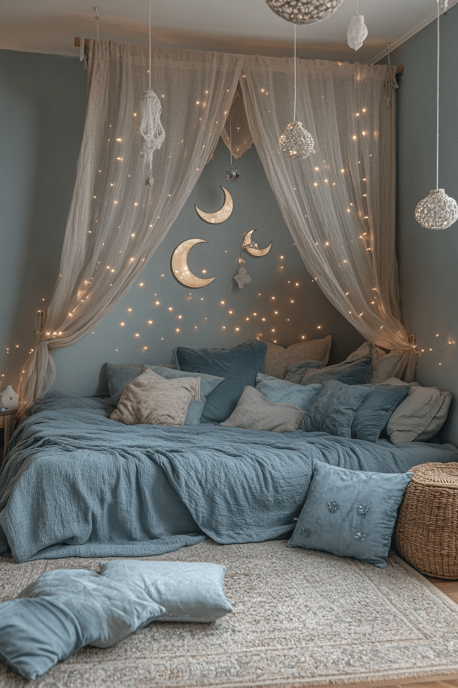 18+ Boho Witchy Bedroom Ideas for a Budget-Friendly Magical Makeover 3 Moon Magic Haven