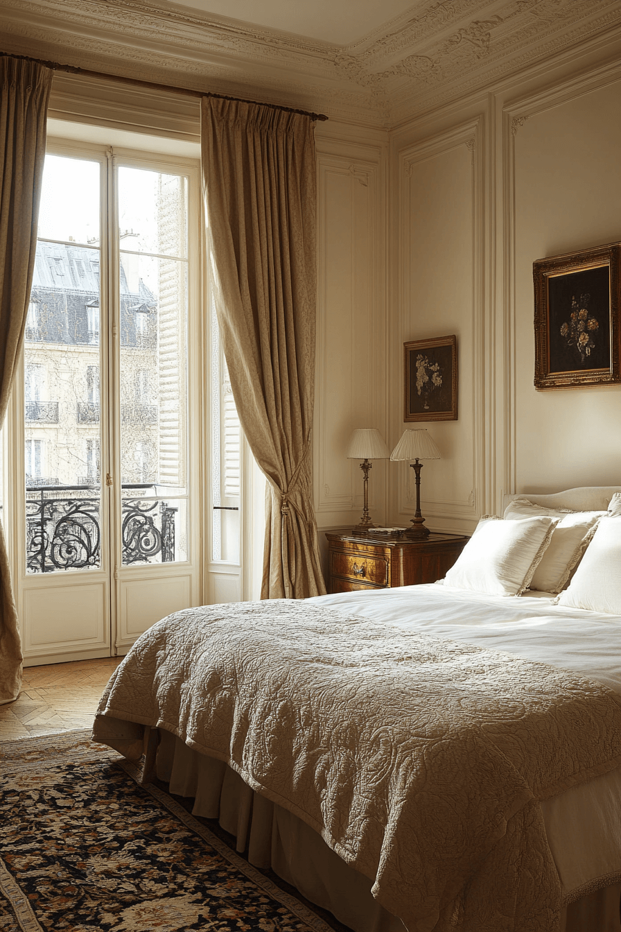 25+ Romantic Bedroom Ideas for a Budget-Friendly Romantic Makeover 3 Parisian Romance Retreat