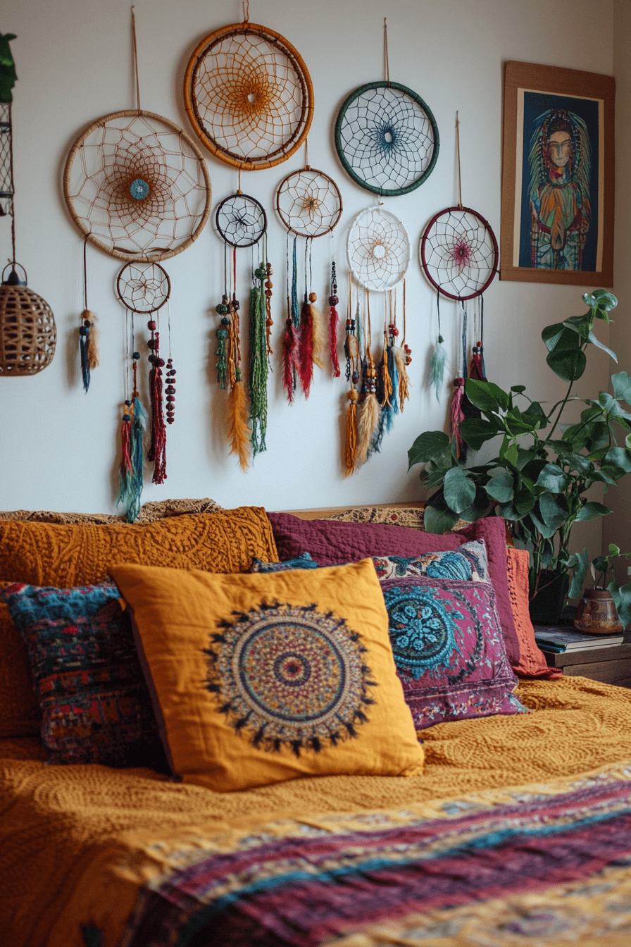 17+ Colorful Boho Decor Ideas That Turn Everyday Living Into Artful Expression 3 Playful Boho Dream Catchers