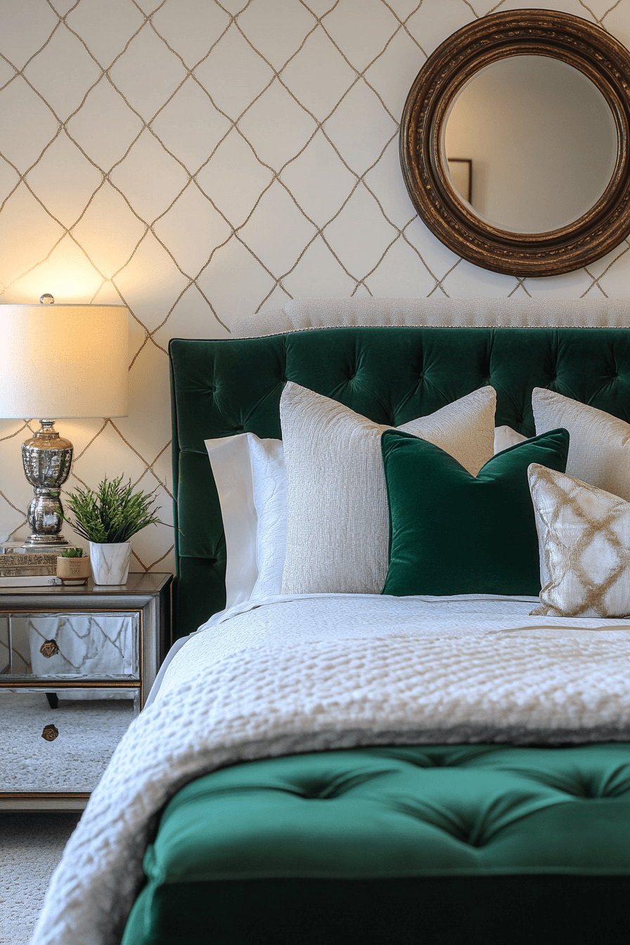 16+ Emerald Green Art Deco Bedroom Ideas to Capture Timeless Glamour 3 Plush Emerald Art Deco Dreams