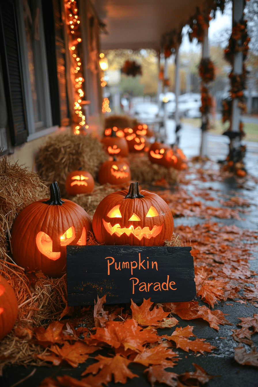 16+ Halloween Decor Front Porch Looks That Mix Fun and Fright 3 Pumpkin Carnival Delight