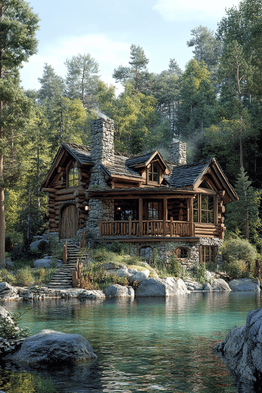 16+ Small Cabin Exterior Inspiration for Creating Your Dream Getaway 3 Rustic Charm Cabin