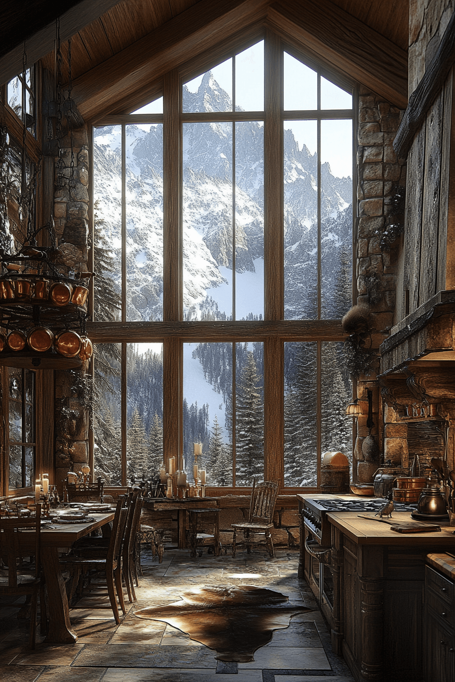 17+ Rustic Kitchen Ideas That Highlight Natural Beauty and Texture 3 Rustic Mountain Lodge Kitchen Retreat