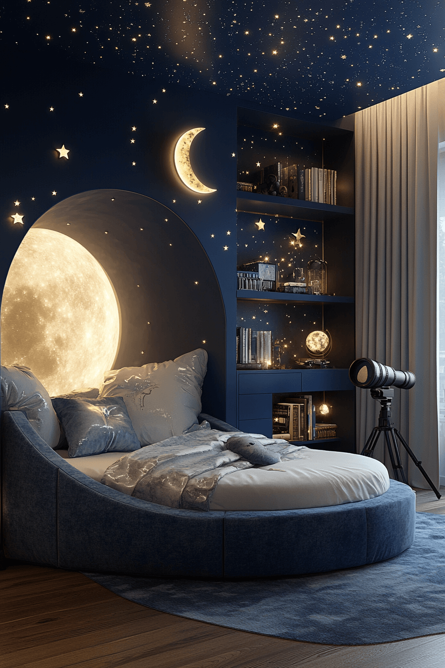 27+ Luxury Kids Bedroom Designs That Encourage Play and Rest 3 Starry Night Escape Room
