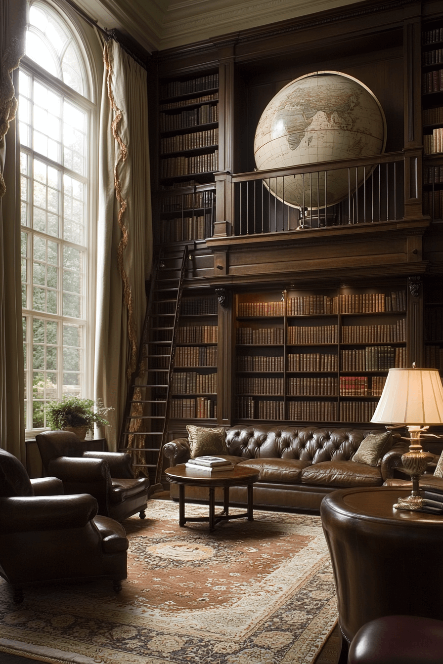 18+ Old Money Living Room Ideas for Timeless Interior Design 3 Stately Library Living Room