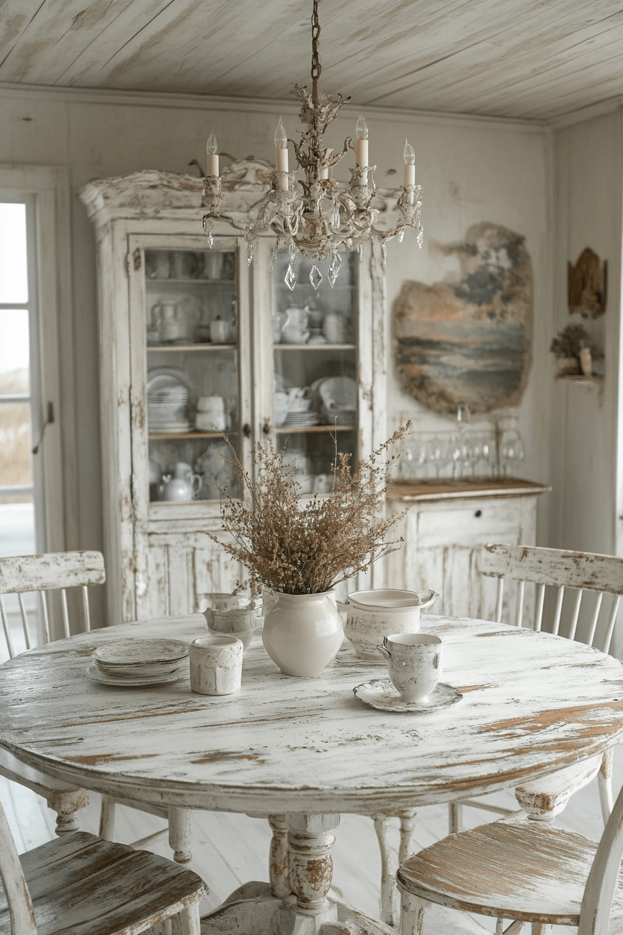 18+ Shabby Chic Dining Room Ideas to Create a Warm Gathering Spot 3 Vintage Charm Dining Room