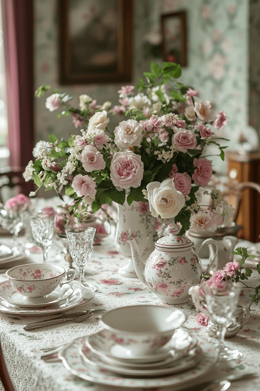 24+ Easter Table Decorations That Make Guests Feel Truly Welcome 3 Vintage Floral Beauty