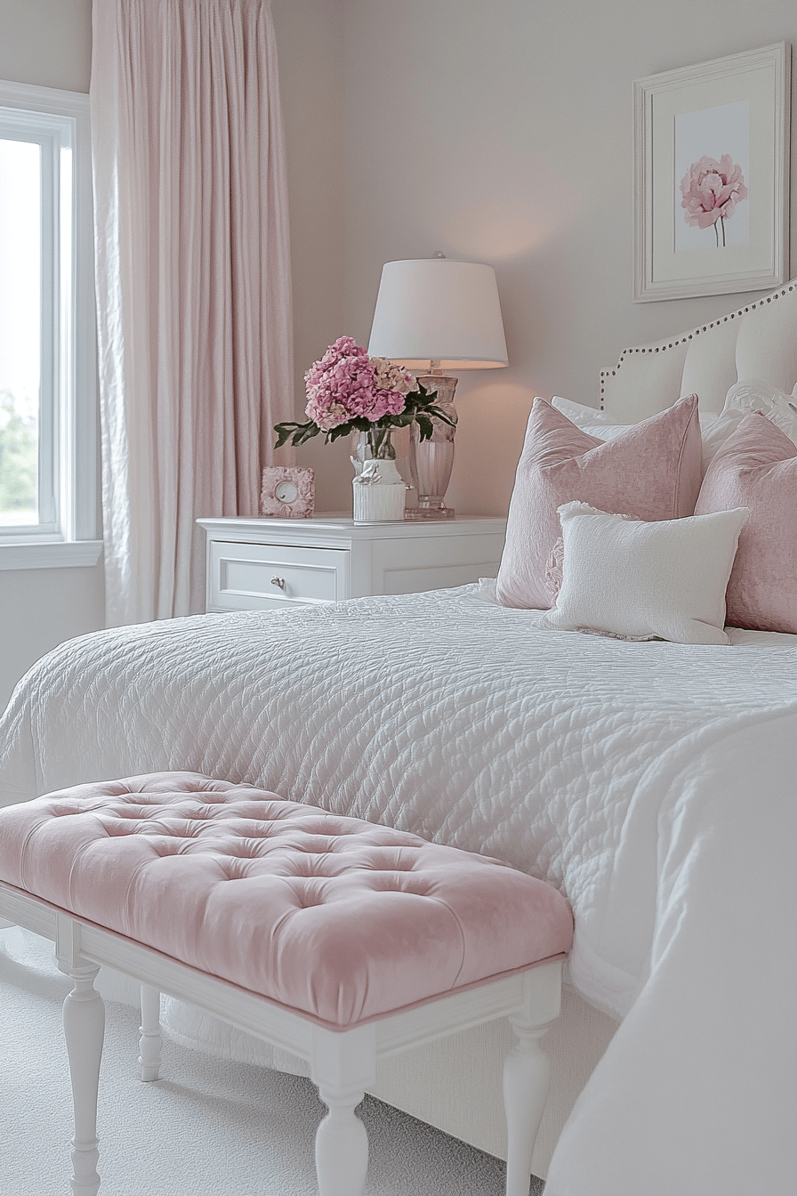 17+ Pink and White Bedroom Ideas for a Budget-Friendly Room Refresh 4 Blooming Rosy Retreat