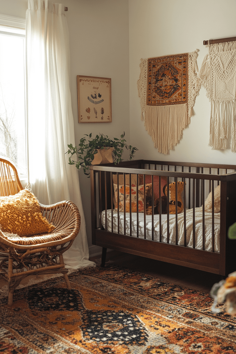 19+ Vintage Modern Nursery Ideas to Create a Unique and Memorable Space 4 Boho Chic Nursery