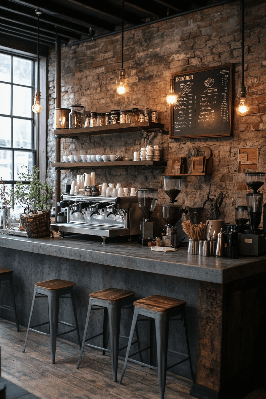 17+ Coffee Bar Styling Ideas to Create a Café Vibe at Home 4 Bold Industrial Coffee Hub