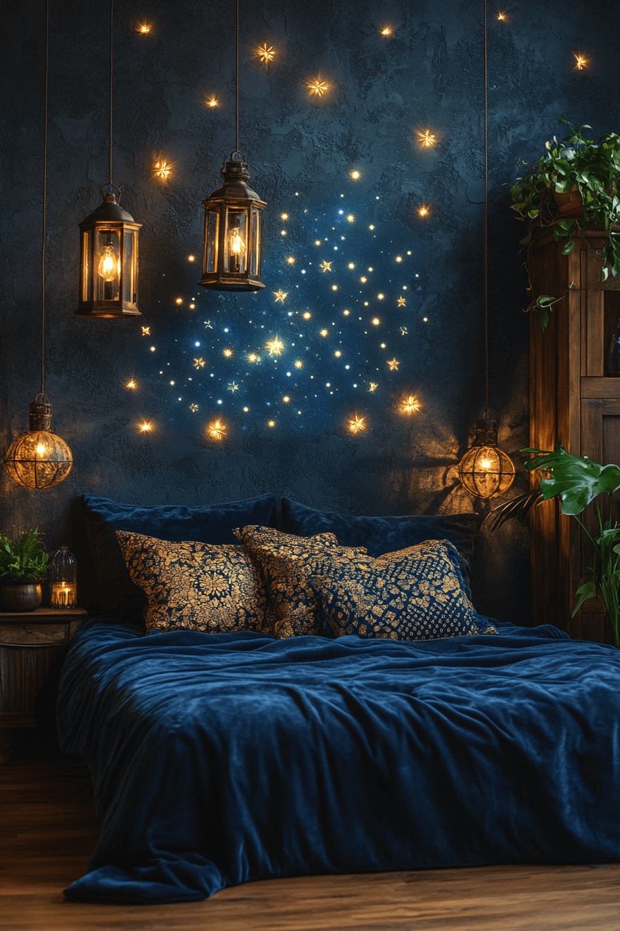 16+ Black Boho Bedroom Ideas to Make Your Space Stand Out 4 Celestial Noir Boho Bedroom Escape