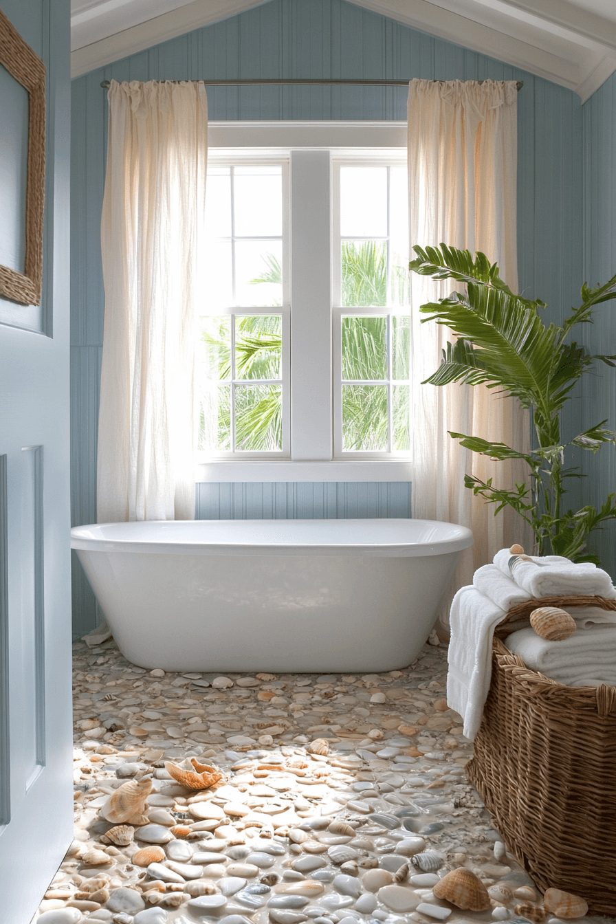19+ Blue Bathroom Decor Inspiration for a Chic and Modern Vibe 4 Coastal Breeze Retreat