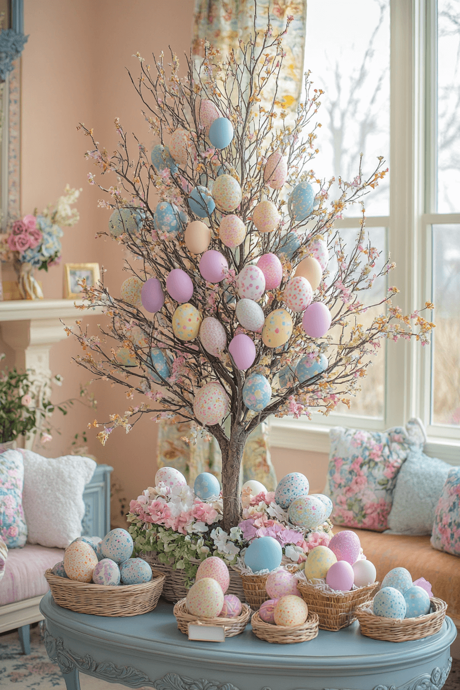 21+ Easter Decor Ideas for a Bright and Cheerful Celebration 4 Decorative Easter Egg Trees