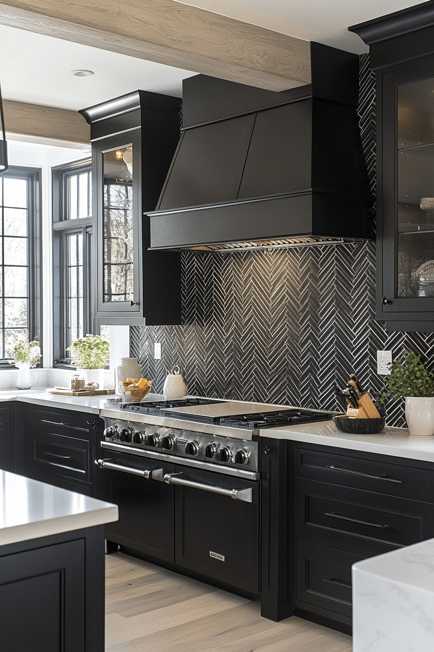 24+ Black and White Modern Kitchen Ideas That Spark Everyday Inspiration 4 Geometric Accents For A Modern Kitchen Touch