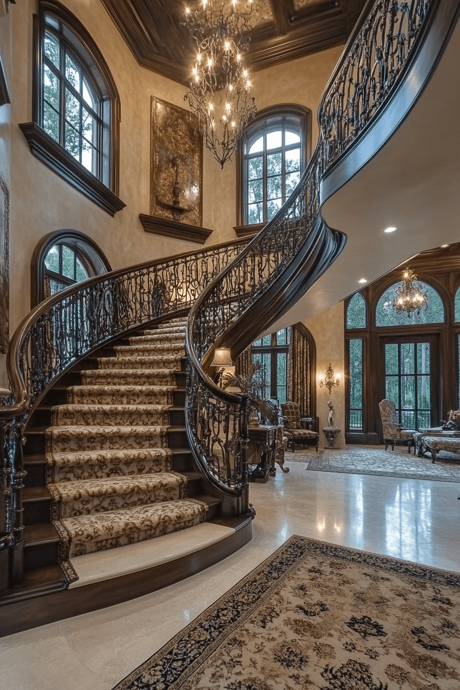 23+ Staircase Entryway Ideas That Bring Modern Comfort Into Tradition 4 Graceful Curves