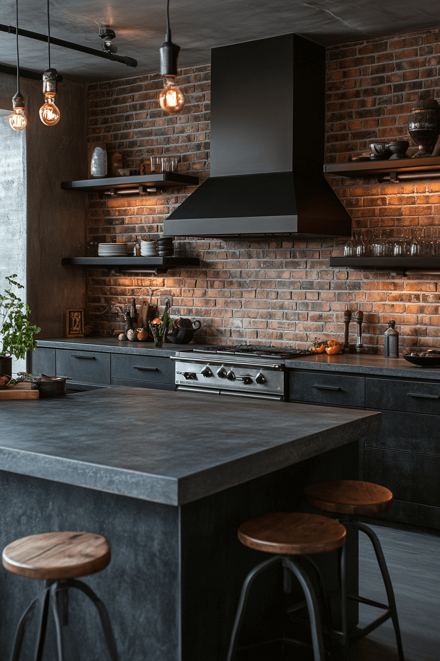 15+ Black Modern Kitchen Ideas That Prove Dark Can Be Bright and Inviting 4 Industrial Urban Edge